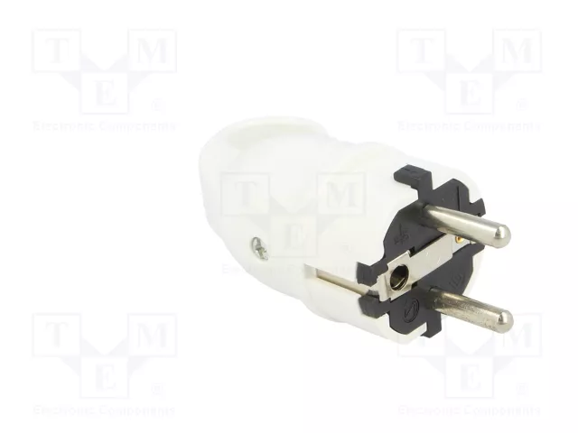 PAWBOL Fiche mâle d'alimentation AC Uni-Schuko blanc
