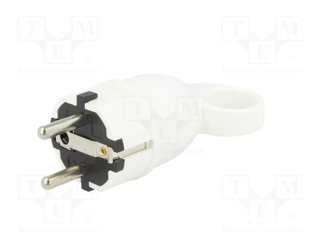 PAWBOL Fiche mâle d'alimentation AC Uni-Schuko blanc