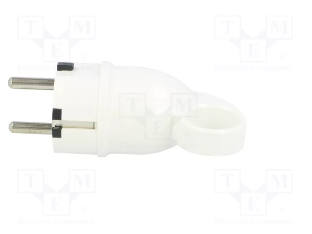 PAWBOL Fiche mâle d'alimentation AC Uni-Schuko blanc