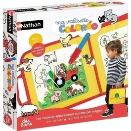 Nathan - Ma Valisette Coloreo - Jeu créatif de coloriage magique à l'eau pour enfants - Portable, sans taches - Inclut feutre à eau et pages de coloriage
