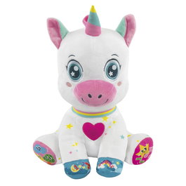 Clementoni 55556 - Licorne interactive bébé, peluche éducative avec sons et lumières, apprentissage des lettres et chiffres, pour enfants dès 6 mois