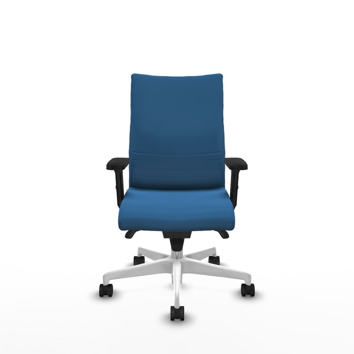 Piqueras Y Crespo Chaise Albacete confidente, Bleu clair, Mécanisme Sincro, Bras 2D, Base Blanche