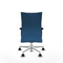 Piqueras Y Crespo Chaise Albacete confidente, Bleu clair, Mécanisme Sincro, Bras 2D, Base Blanche