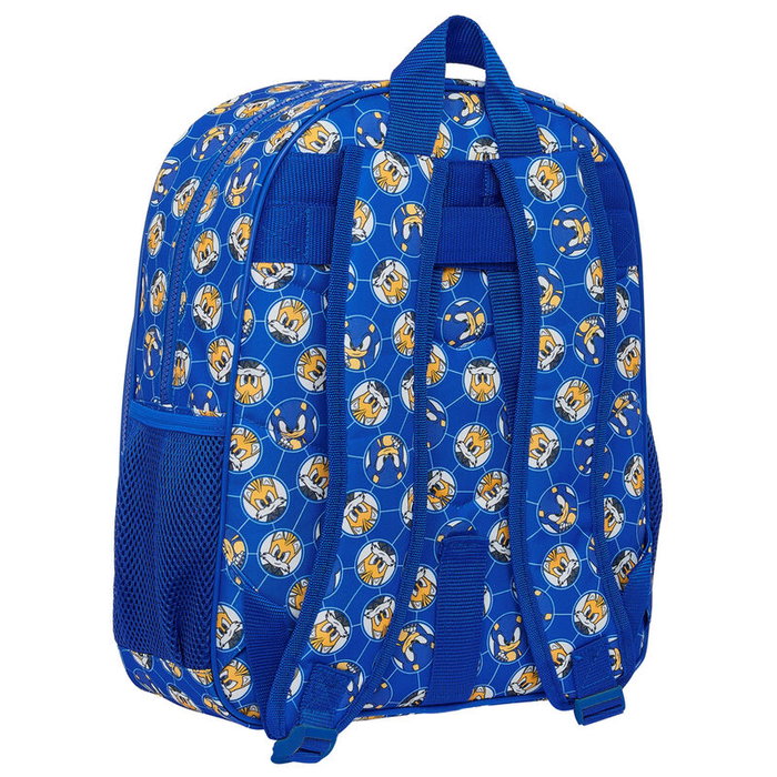 SAFTA Sac à dos Sonic Prime 38 cm adaptable avec bretelles ergonomiques, poche frontale et compartiment pour bouteille