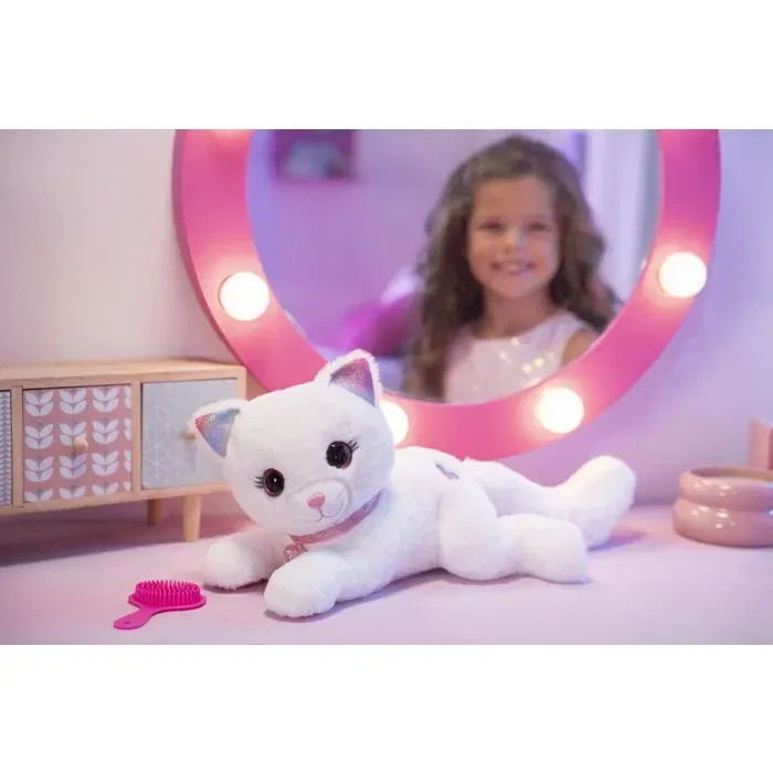 Gipsy Toys - Cuty Bella Fashionista - Peluche interactive chat lumineuse et musicale - Brosse incluse - 30 cm
