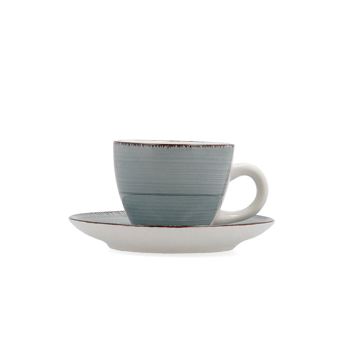 Quid Tasse avec sous-tasse Vita Morning Turquoise Céramique 90 ml (Lot de 6) Quid Tasse avec sous-tasse Vita Morning Turquoise Céramique 90 ml (Lot de 6)