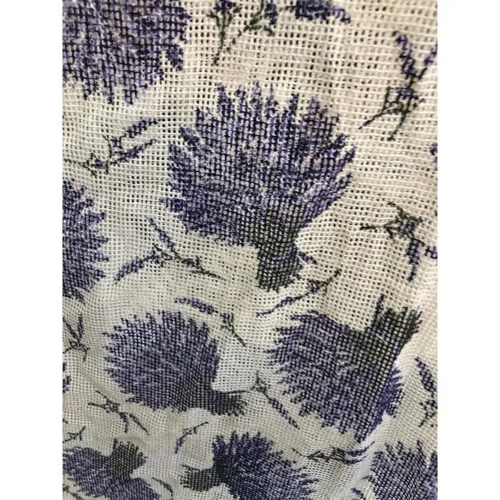 Poyet Motte Rideau Marseillais tissé lavande imprimé cigales - 225 x 140 cm - TOISON D'OR - Fabriqué en France