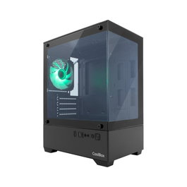Coolbox Caisse PC Gaming GM200 Vision avec Panneaux en Verre Trempé, Compatible M-ATX, jusqu'à GPU 280 mm, USB-C 3.2, Blanc ou Noir