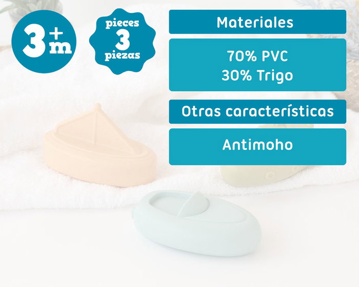 KioKids - Set de 3 Jouets de Bain pour Bébé Anti-Moisissure, Barquets en PVC et Blé, Multicolore, Dès 3 Mois KioKids - Set de 3 Jouets de Bain pour Bébé Anti-Moisissure, Barquets en PVC et Blé, Multicolore, Dès 3 Mois