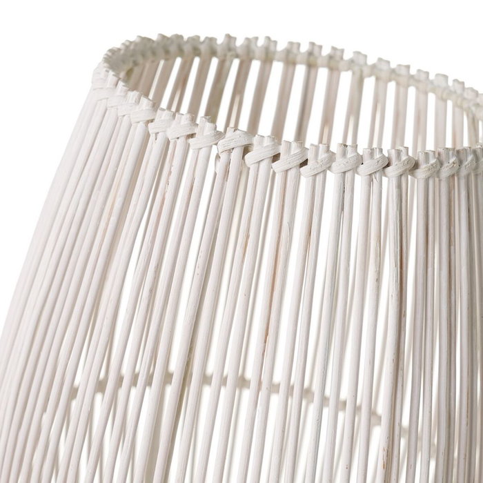 BigBuy Home Lampe de bureau Blanc Métal et Bambou