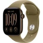 Apple Watch Series 12 GPS + Cellular - 42mm - Boîtier Dark Bronze Aluminium - Bracelet Olive Sport Band - S/M