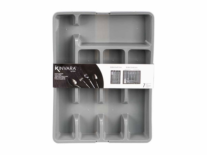 KINVARA Porte-couverts pliable Blanc + gris
