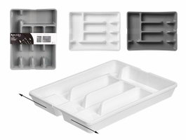 KINVARA Porte-couverts pliable Blanc + gris