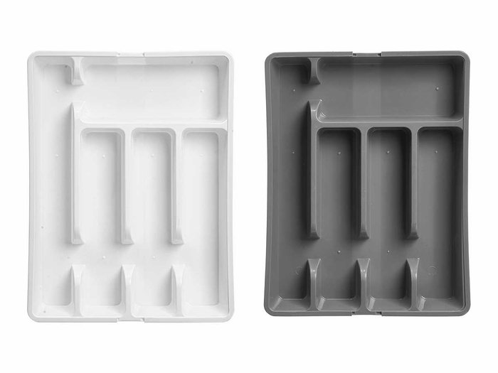 KINVARA Porte-couverts pliable Blanc + gris