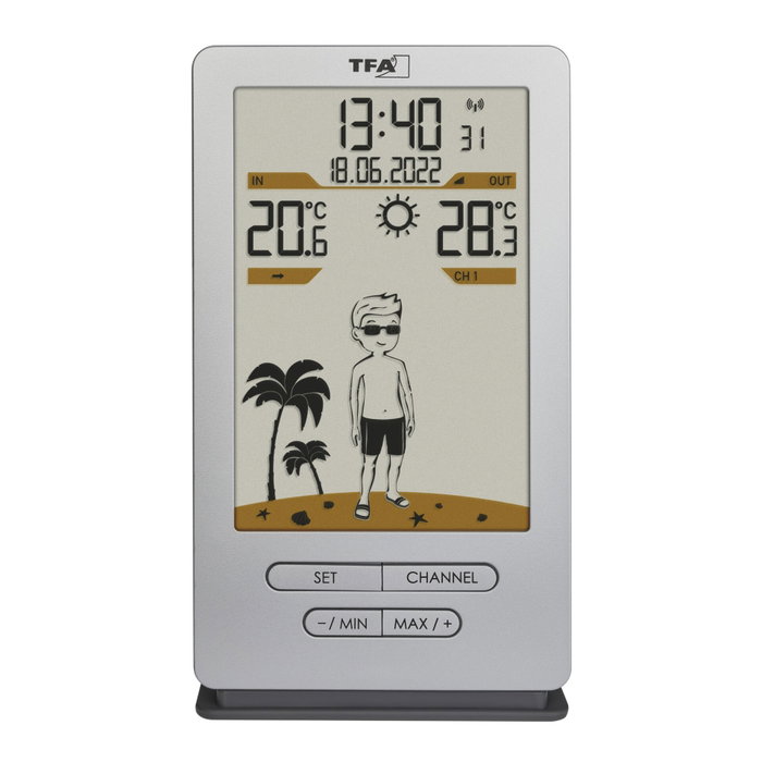 Tfa Weather Jack 35.1166.54 Station Météo Sans Fil Argent Tfa Weather Jack 35.1166.54 Station Météo Sans Fil Argent
