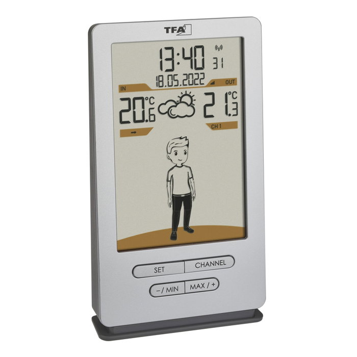 Tfa Weather Jack 35.1166.54 Station Météo Sans Fil Argent Tfa Weather Jack 35.1166.54 Station Météo Sans Fil Argent