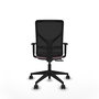 Chaise Motilla Synchrone/Traslack tissu Rose Maille Noir Base pyramidale noire Accoudoir 1D Sans appui-tête Roulettes 65mm nylon