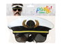 Atosa Lunettes de Capitaine avec Visière et Moustache pour Déguisement Nautique