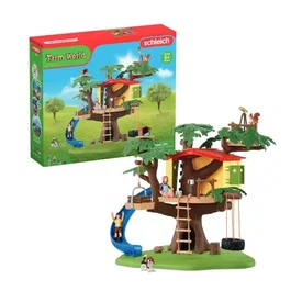 Schleich 42408 Farm World - Cabane aventure dans les arbres, coffret de 60 pièces avec balançoire, 2 figurines enfants et animaux, jouet ferme dès 3 ans