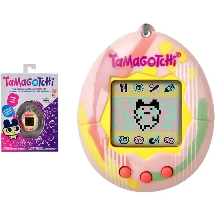 Bandai Tamagotchi Original 42883 - Animal électronique virtuel avec écran et 2 jeux (icône, nombre) - Évoluez parmi 7 personnages