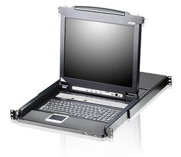 Aten CL5708 - Commutateur KVM 8 ports avec écran LCD 19" et rack 1U - Console intégrée clavier et pavé tactile USB/PS2