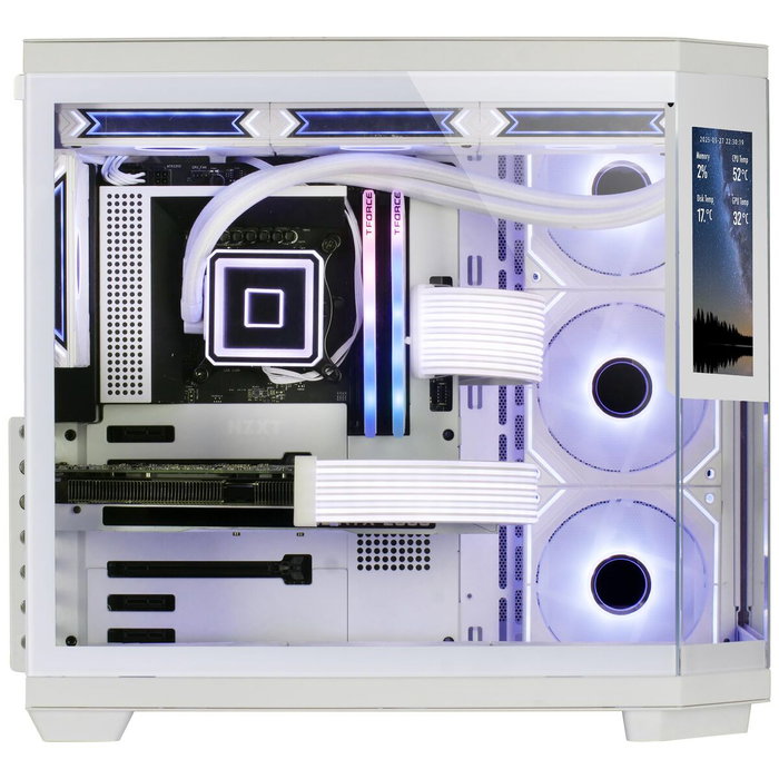 Mars Gaming MC3TCORELCDW Boîtier ATX Blanc avec écran LCD 7,2 pouces