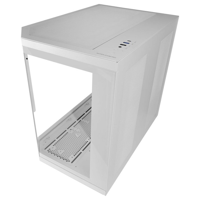 Mars Gaming MC3TCORELCDW Boîtier ATX Blanc avec écran LCD 7,2 pouces