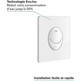 GROHE - Plaque de commande Start - Blanc alpin - 2 débits - Déclenchement pneumatique - Réf. Start