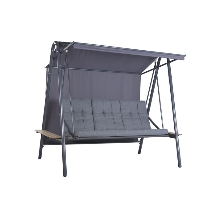 Banc Home ESPRIT Marron Gris foncé Acier Polywood 215 X 120 X 180 CM
