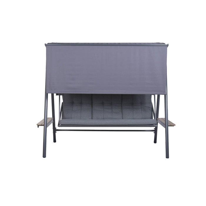 Banc Home ESPRIT Marron Gris foncé Acier Polywood 215 X 120 X 180 CM
