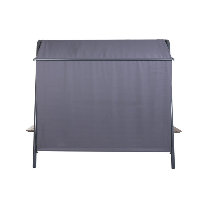 Banc Home ESPRIT Marron Gris foncé Acier Polywood 215 X 120 X 180 CM