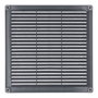 Edm Grille de ventilation carrée ABS gris 250x250x7 mm avec bouchons et moustiquaire