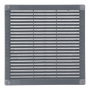 Edm Grille de ventilation carrée ABS gris 250x250x7 mm avec bouchons et moustiquaire