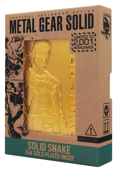 FaNaTtik Metal Gear Solid 2 Lingot Snake plaqué or 24k Édition Limitée