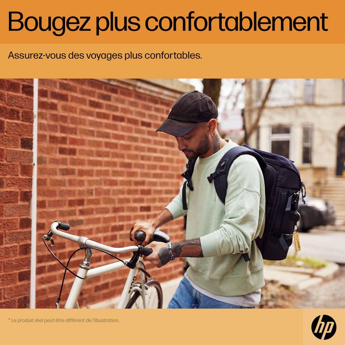 HP Sac à dos Travel pour ordinateur portable 15,6 pouces, 25 litres, bleu, fabriqué à partir de plastique recyclé