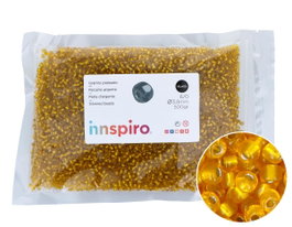 Innspiro Rocaille de verre ronde argentée et jaune 3,8 mm, 500g