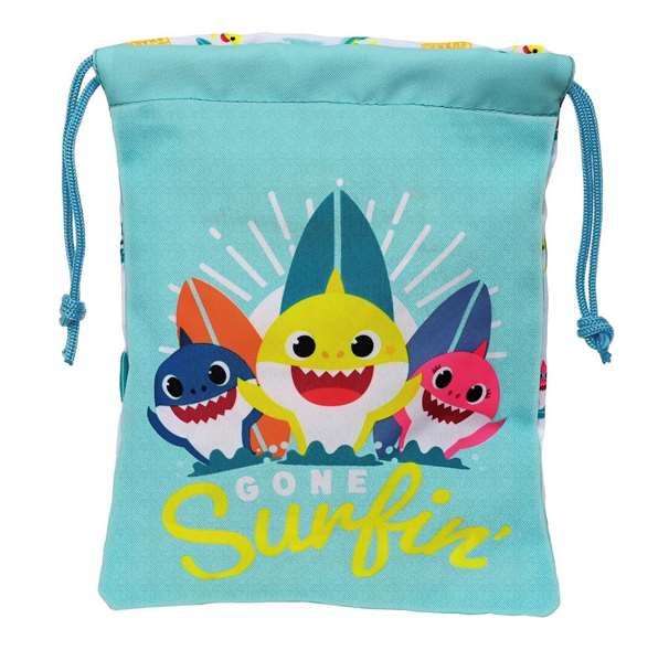 Sac pour snack Baby Shark Surfing Bleu Blanc PVC 20 x 25 x 1 cm Sac Sac pour snack Baby Shark Surfing Bleu Blanc PVC 20 x 25 x 1 cm Sac