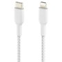 Belkin Câble Boost Charge Lightning vers USB-C tressé, 1 m, Blanc