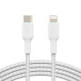 Belkin CAA004BT1MWH Câble USB-C vers Lightning Tressé Boost Charge 1m Blanc MFi