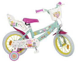 Toimsa Bicicleta Peppa Pig 14" - Vélo enfant pour 4 à 6 ans (36 mois min) avec roues de 14 pouces, licence officielle, en espagnol