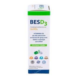 BESIBZ Besd3 Spray 50 ml - Vitamine D3 2000 UI par dose - Complément alimentaire immunité et os - Arôme orange