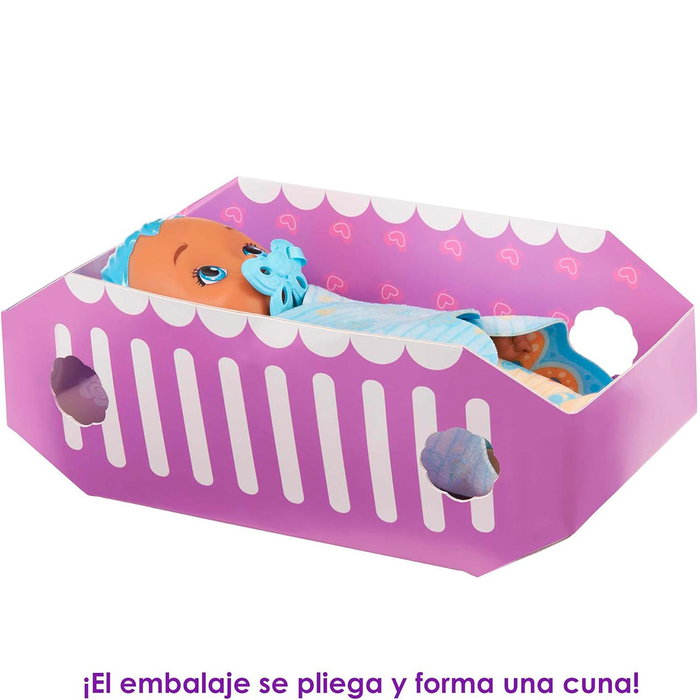 Mattel My Garden Baby Mi Primer Bebe Mariposa Azul HBH38 - Poupée bébé papillon avec hochets, parfum jasmin et berceau, 23 cm, Version Espagnole