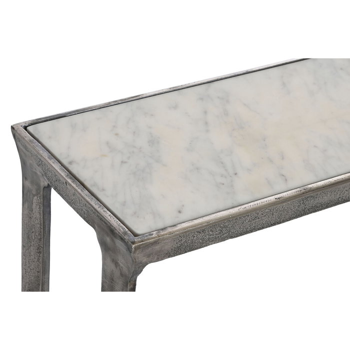 Home ESPRIT Jeu de 2 tables Blanc Multicouleur Argenté