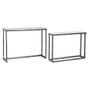 Home ESPRIT Jeu de 2 tables Blanc Multicouleur Argenté