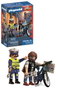 Playmobil City Action Robo de Bicicleta - Vélo moto de police, jouet d'action pour enfants de 4 à 10 ans