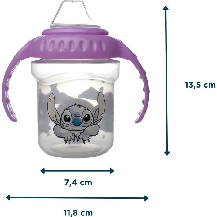 Thermobaby Tasse d'apprentissage anti-fuite Lilo et Stitch, 250 ml, bec en silicone doux sans BPA, idéale pour bébé dès 10 mois Thermobaby Tasse d'apprentissage anti-fuite Lilo et Stitch, 250 ml, bec en silicone doux sans BPA, idéale pour bébé dès 10 mois