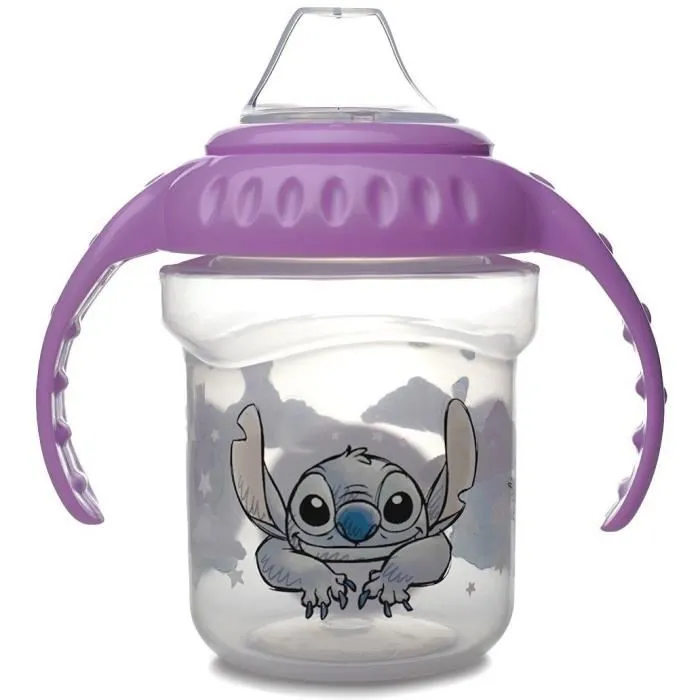 Thermobaby Tasse d'apprentissage anti-fuite Lilo et Stitch, 250 ml, bec en silicone doux sans BPA, idéale pour bébé dès 10 mois Thermobaby Tasse d'apprentissage anti-fuite Lilo et Stitch, 250 ml, bec en silicone doux sans BPA, idéale pour bébé dès 10 mois