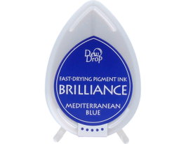 Tsukineko Tampon encreur BRILLIANCE bleu Méditerranée effet nacré