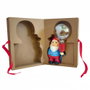 Gnome en céramique "Amore" bleu/rouge avec ampoule LED