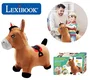 Lexibook Porteur Cheval Sauteur Gonflable en Peluche, Design 2-en-1 avec Housse Amovible, Jouet d'Équilibre pour Enfant avec Pompe Incluse (50 x 45 cm)